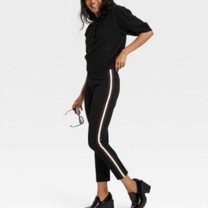 New Black Pants with Brown Stripes